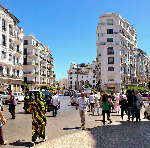 Busy Street of Algiers Algeria